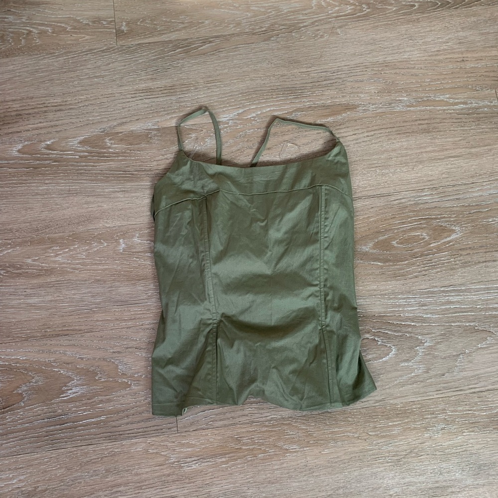 Fashion Nova Olive Green Cami Tank Top W/ Straps Size M